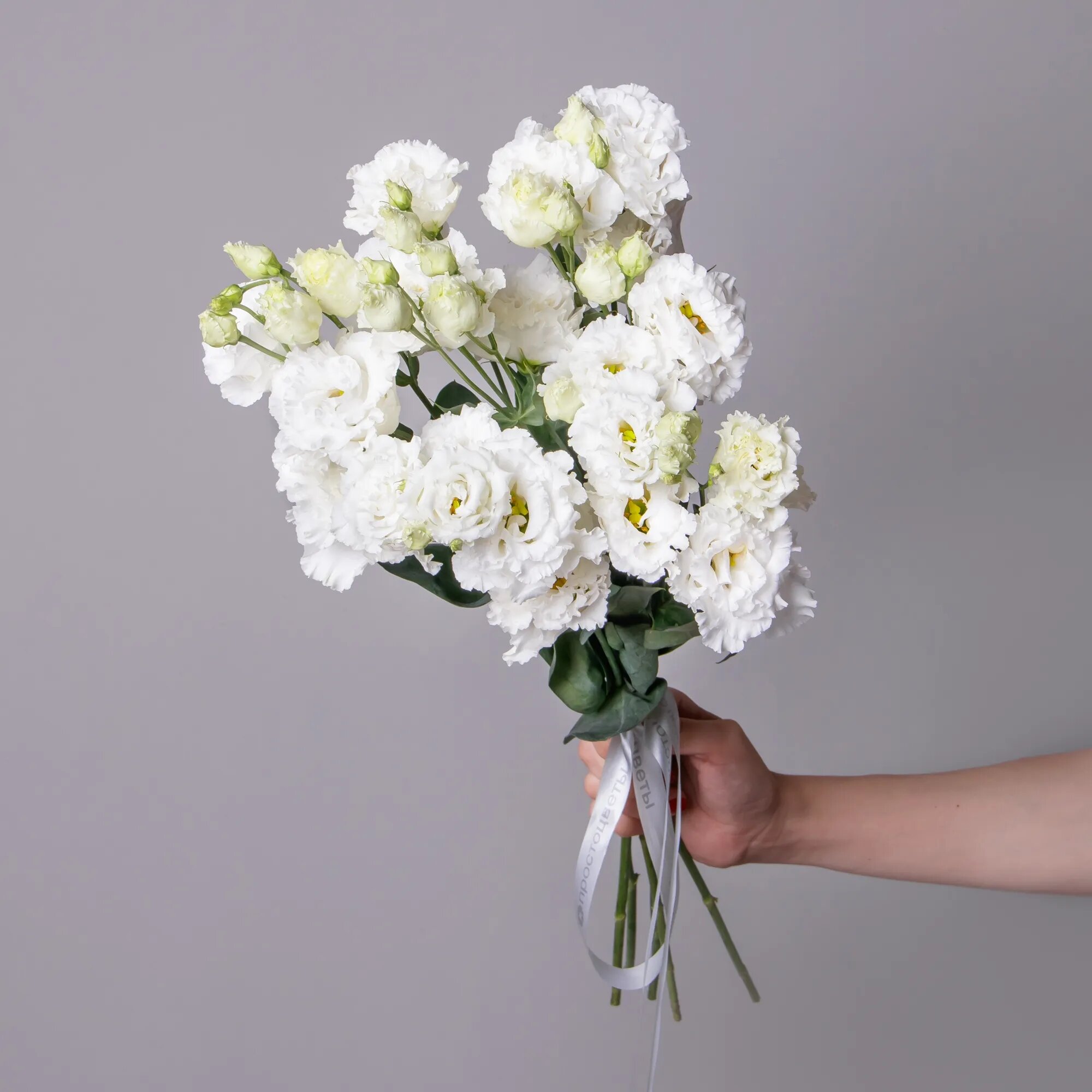 Букет Лизиантус "Ду Селеб кристал" 5 шт Высота 70 см под ленту от "Простоцветы"