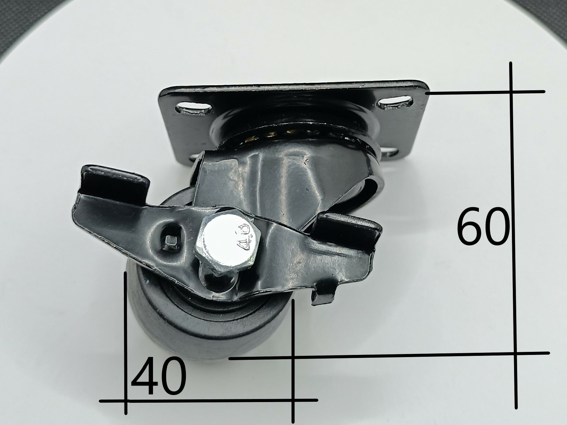 Колесо с тормозом викарт 40 мм с низким центром тяжести