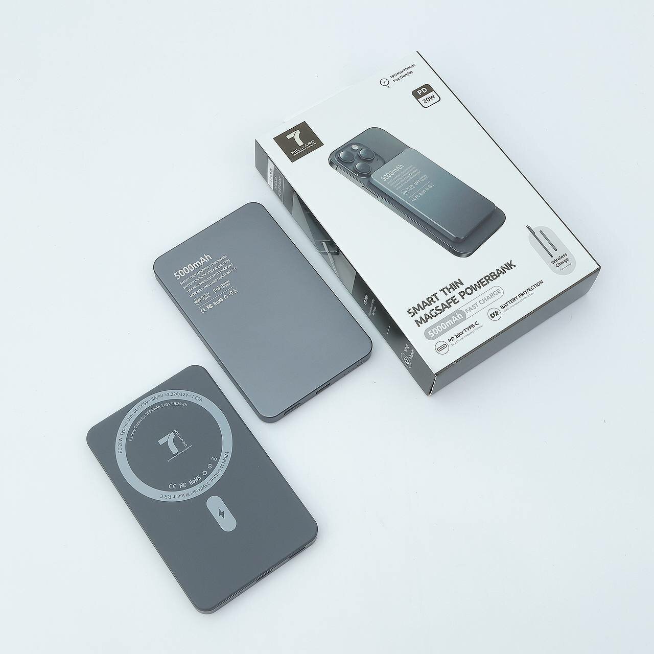 7 Billiard Smart Powerbank 5000 мА·ч — Type-C 20 Вт беспроводная зарядка 15 Вт, быстрая зарядка, светодиодный индикатор,