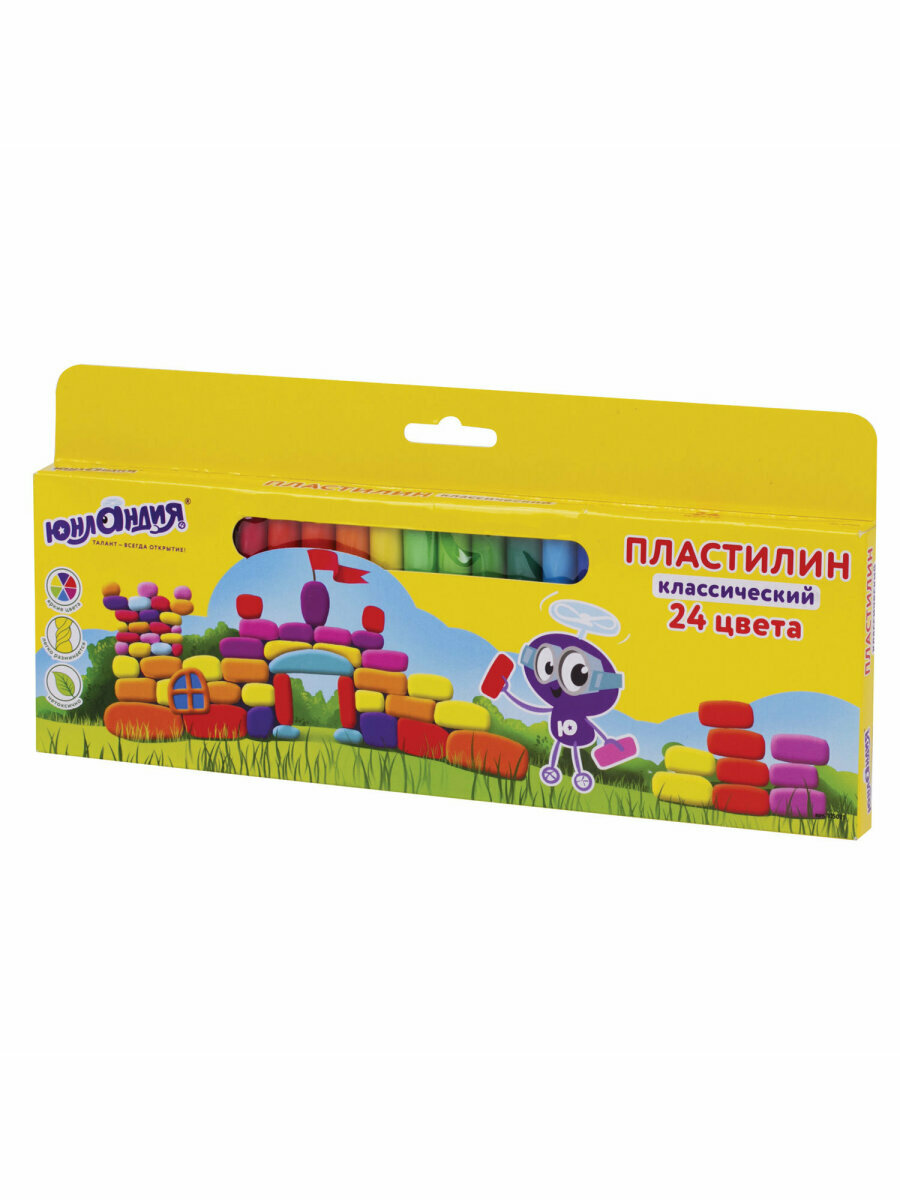 Пластилин классический Юнландия Юнландик-Архитектор, 24 цвета, 480 г