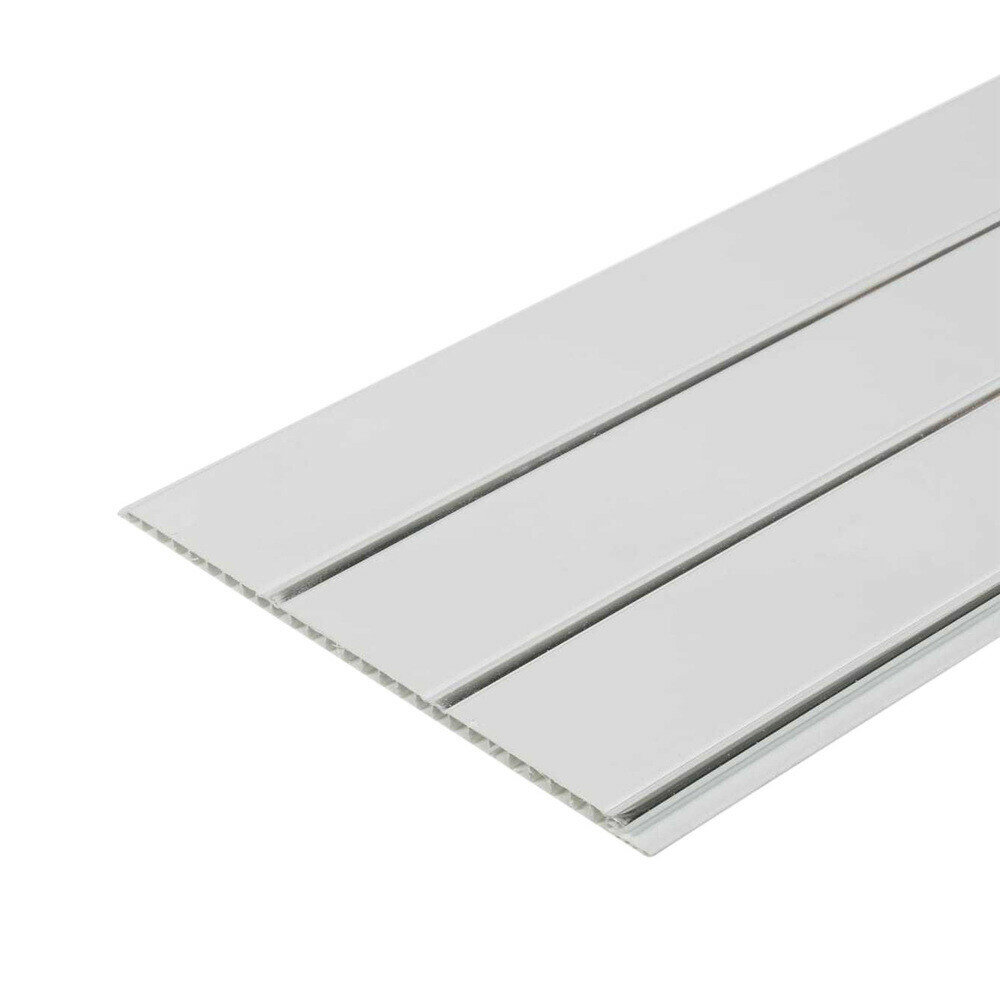 Панель ПВХ 250х3000х8 мм Stella Premium 3-х секционная глянцевая silver line 075 кв. м