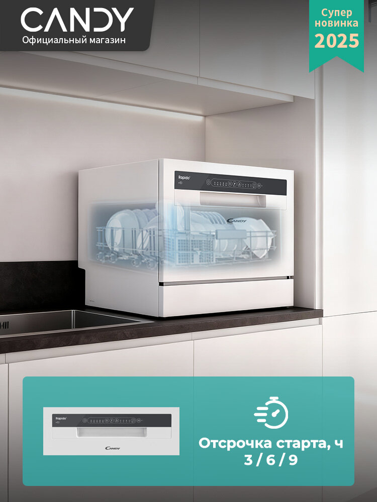 Картинки Посудомоечная Машина Компактная RAPIDO CP 6F51LW-08