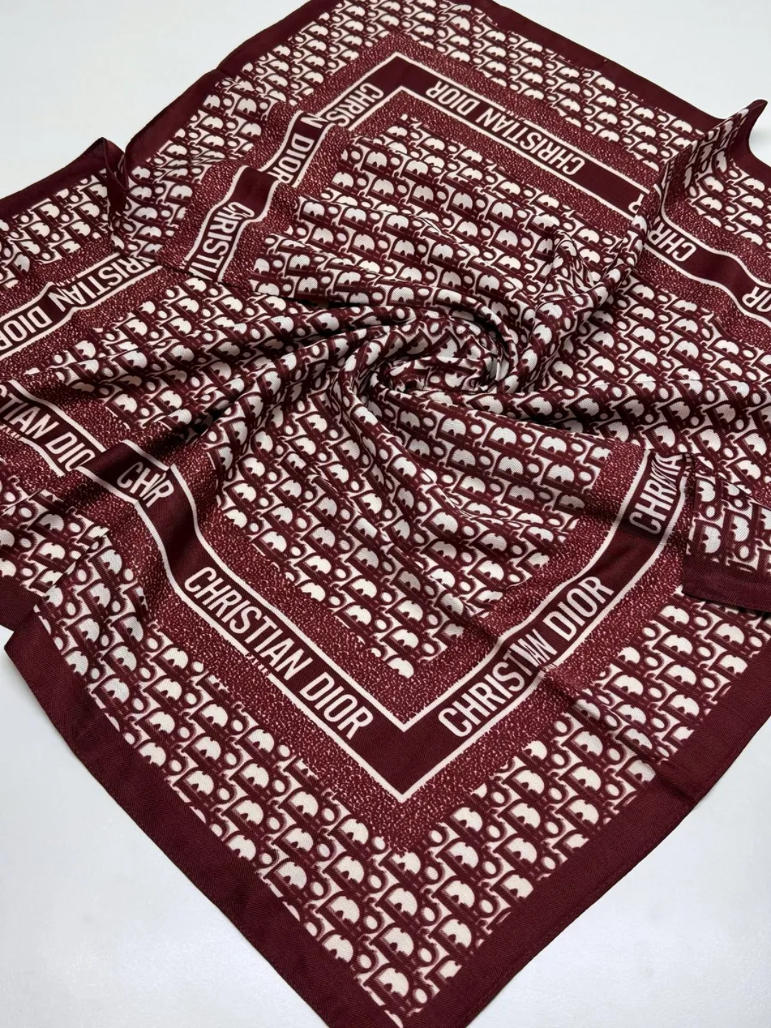 Платок  для девочек и женщин,95х95 см, бордовый — фото 1