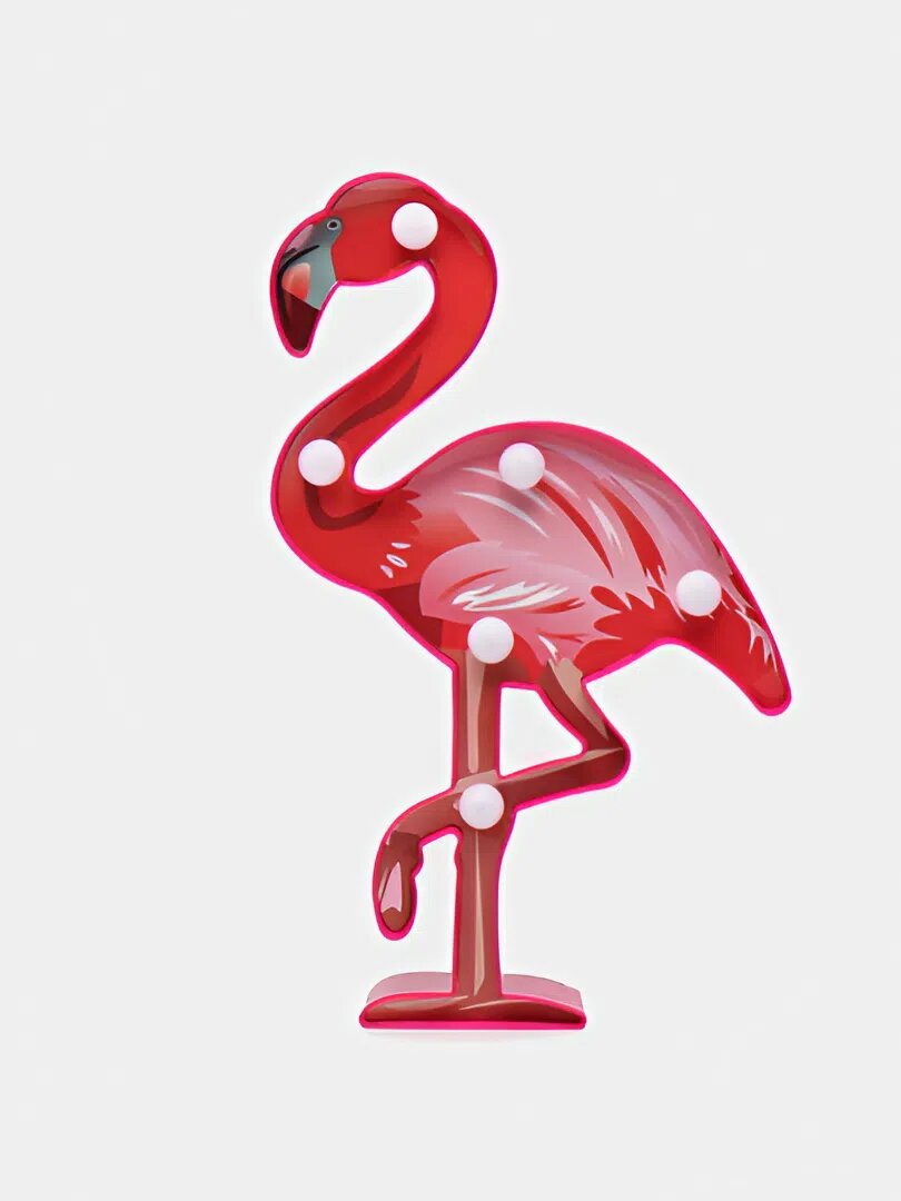 Ночник "Фламинго", 6 светодиодов, питание от батареек, детский стиль