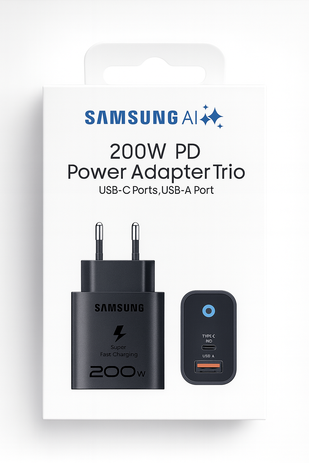 Адаптер питания Samsung 200 Вт PD Power Adapter Trio – зарядное устройство для fastcharging зарядки