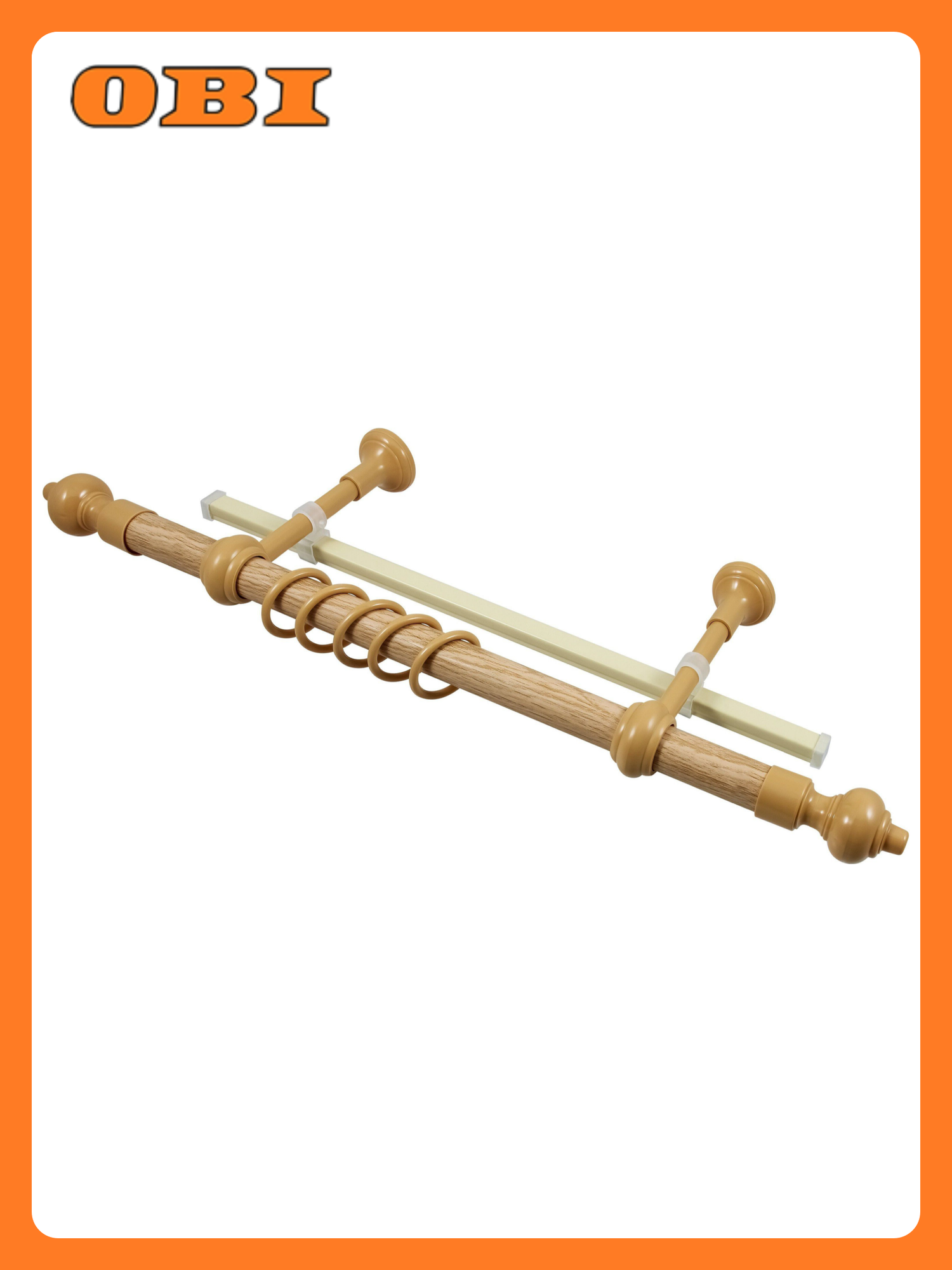 Карниз для штор Legrand Кантри настенный двухрядный ясный дуб 240 см