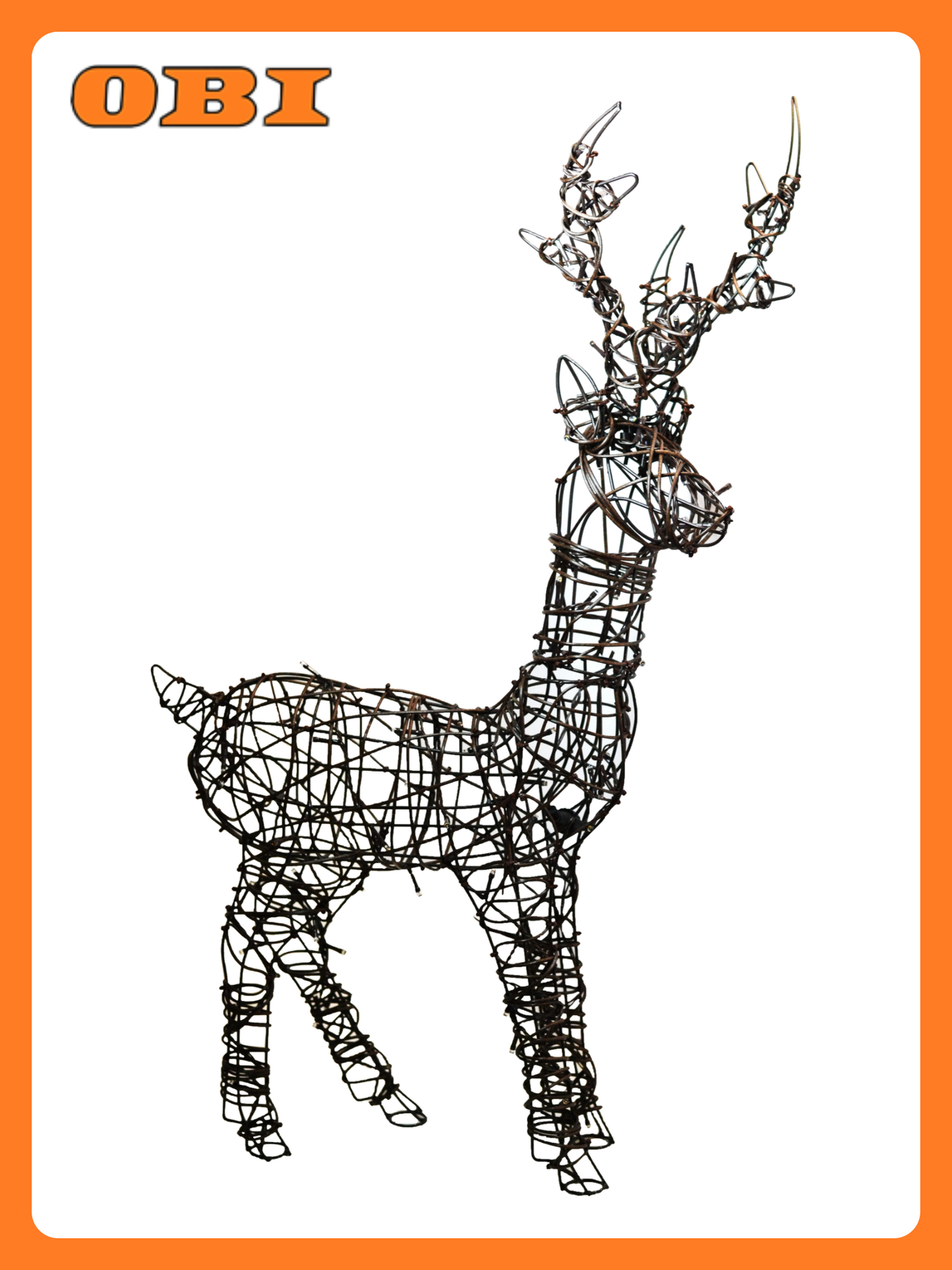 Фигура олень искусственный ротанг с LED подсветкой высота