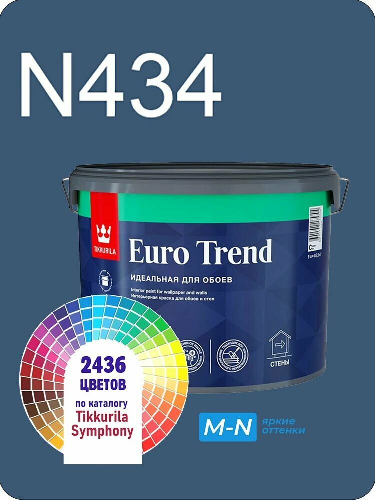 Краска для обоев Tikkurila Euro Trend 9л. яркие оттенки N434