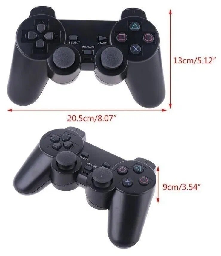 Беспроводной джойстик/геймпад для PS1/PS2/PS3/PC/Android/TV, черный — фото 1