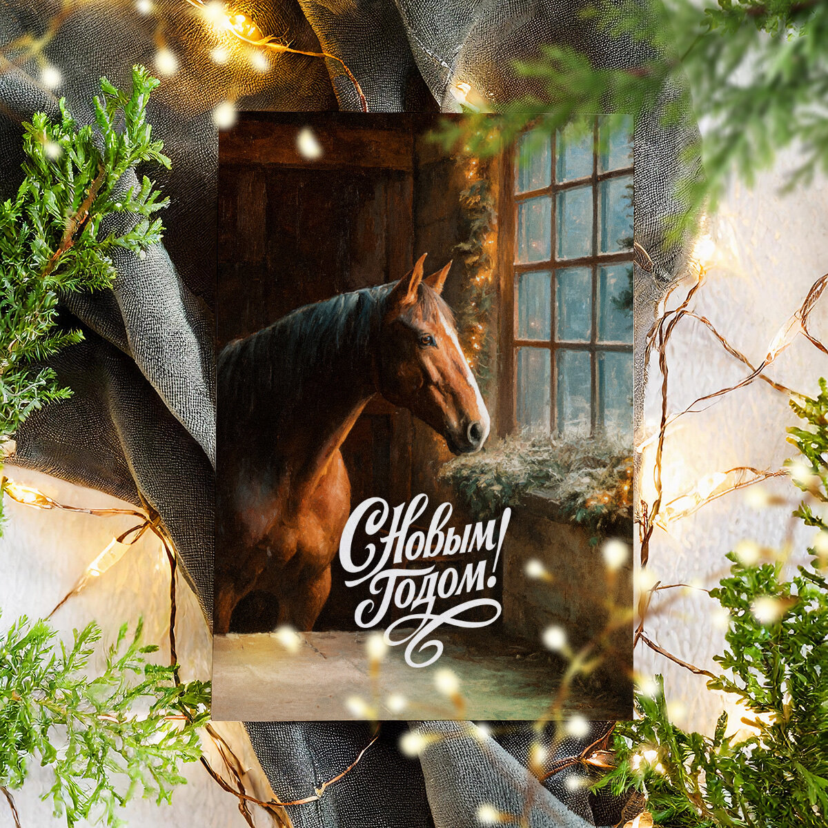 Новогодние винтажные открытки, Поздравительная открытка с Новым Годом , красивые яркие принты, формат А5