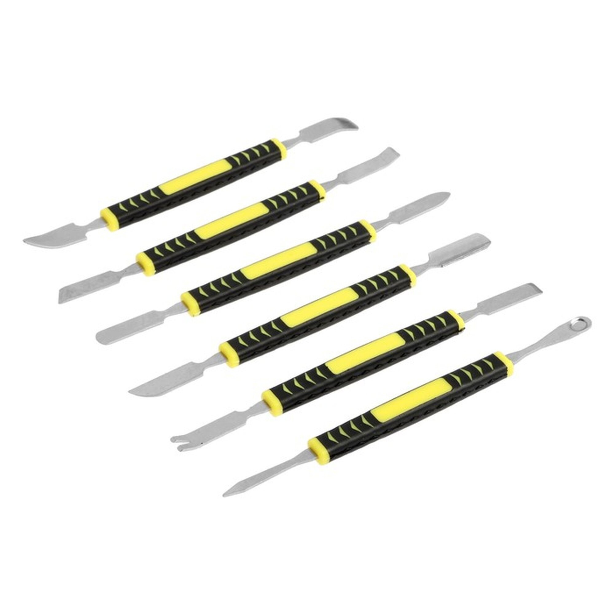 Набор мини шпателей тундра 45 сталь рукоятка пластик-резина 6 шт.