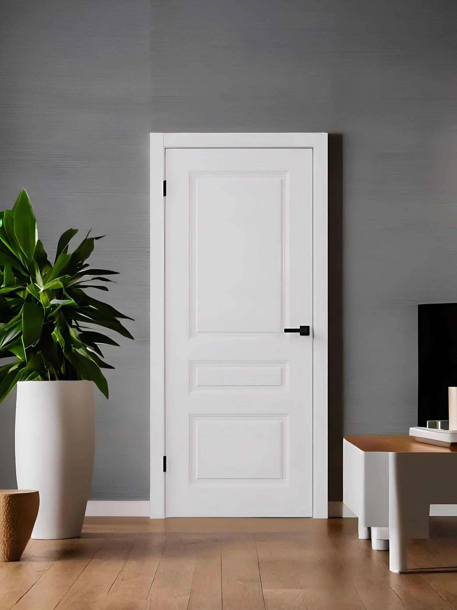 Дверь межкомнатная Каскад цвет: белый ясень размер: 900х2000 мм ( комплект: полотно + коробочный брус + наличники )