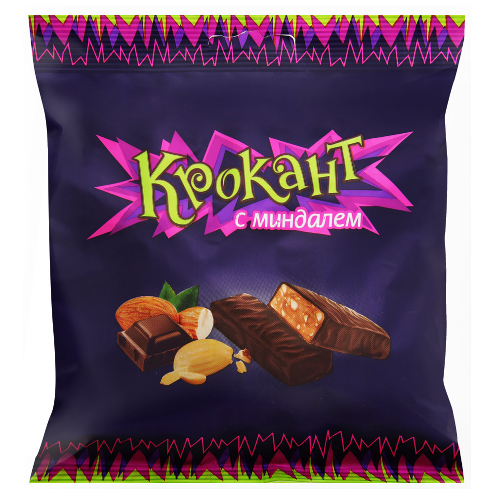 Конфеты KDV «Крокант», грильяж, с миндалем, молочный шоколад, 180 г — фото 1