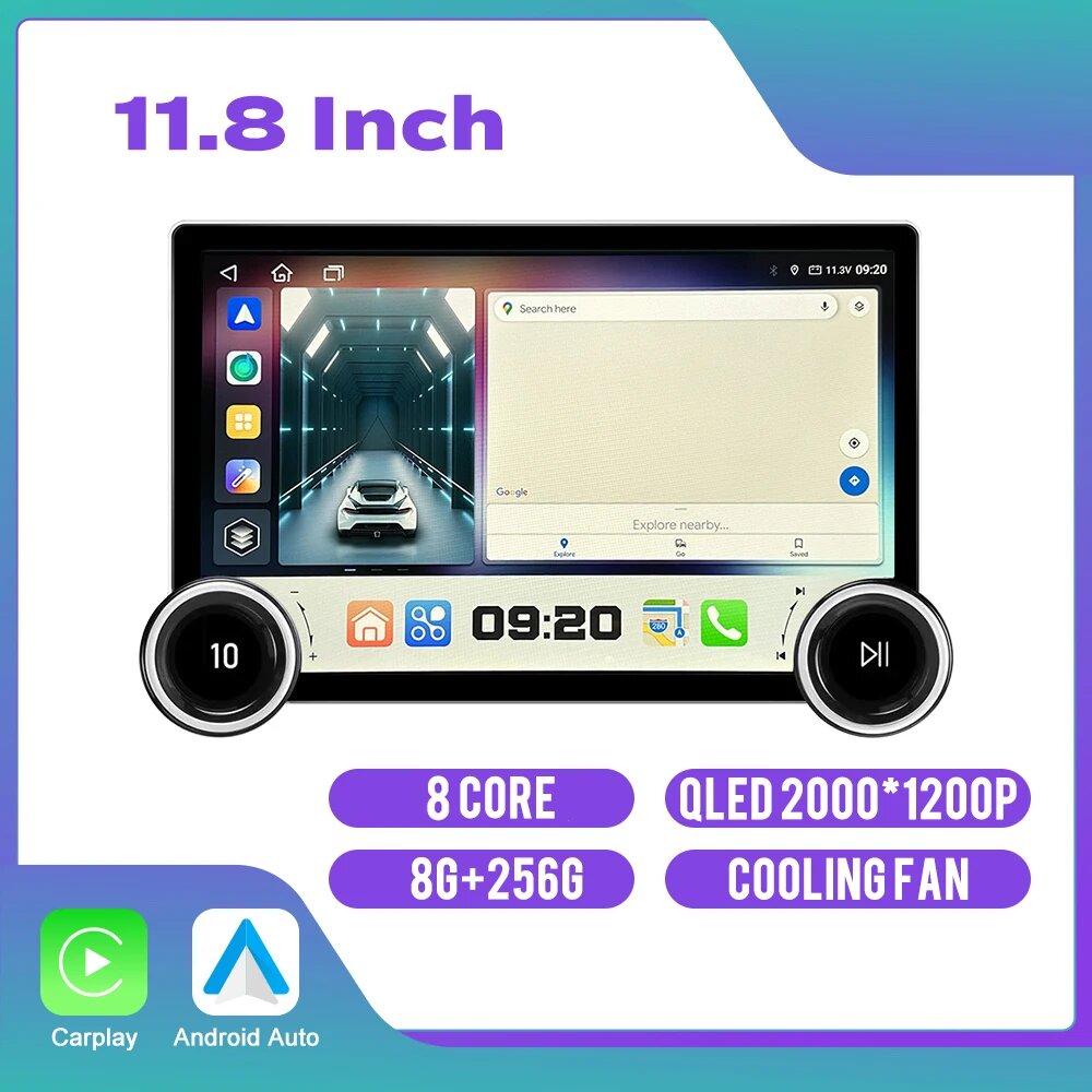 10,1/10,33/11,8-дюймовый экран Diamond 2K Android Автомобильный радиоприемник 2Din Мультимедийный плеер с двойной ручкой Carplay Android Auto GPS Автомобильное аудио 11.8 8Core 8G 256G