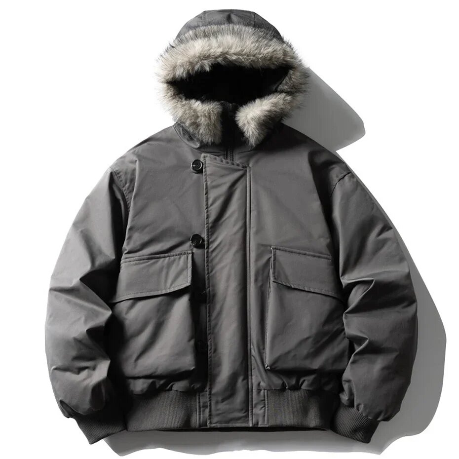 Пуховик  размер L серый