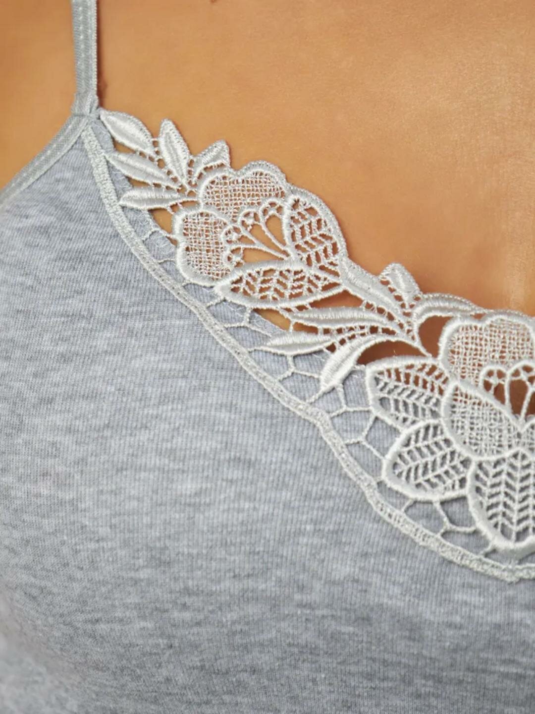 Кроп-топ neo, размер M, серый меланж — фото 1