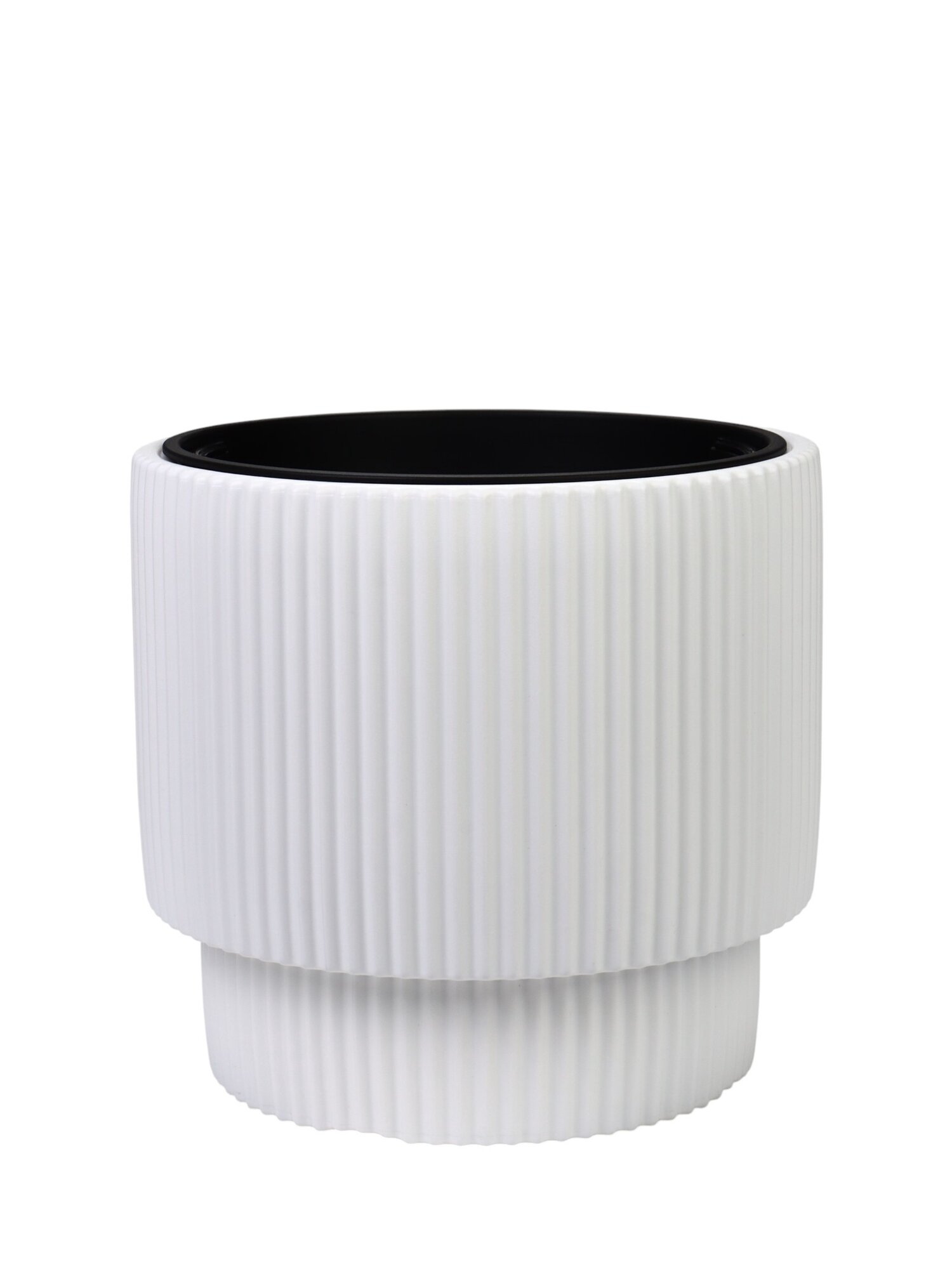 Кашпо вставкой 40 л d 39см h37см белый стрип