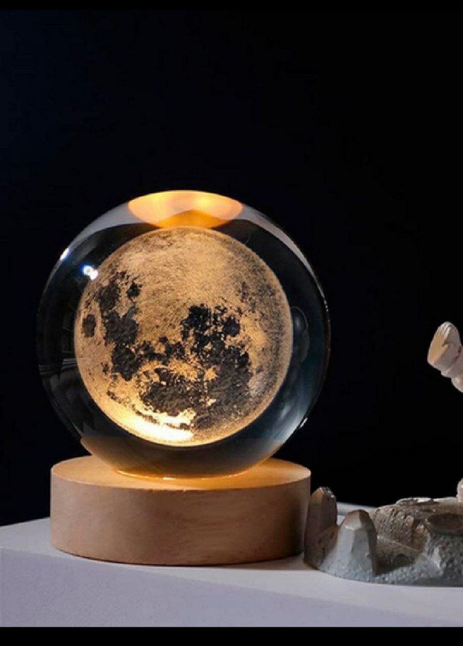 Хрустальный шар-ночник 3D, антистресс, настольный стеклянный светильник, 6 см