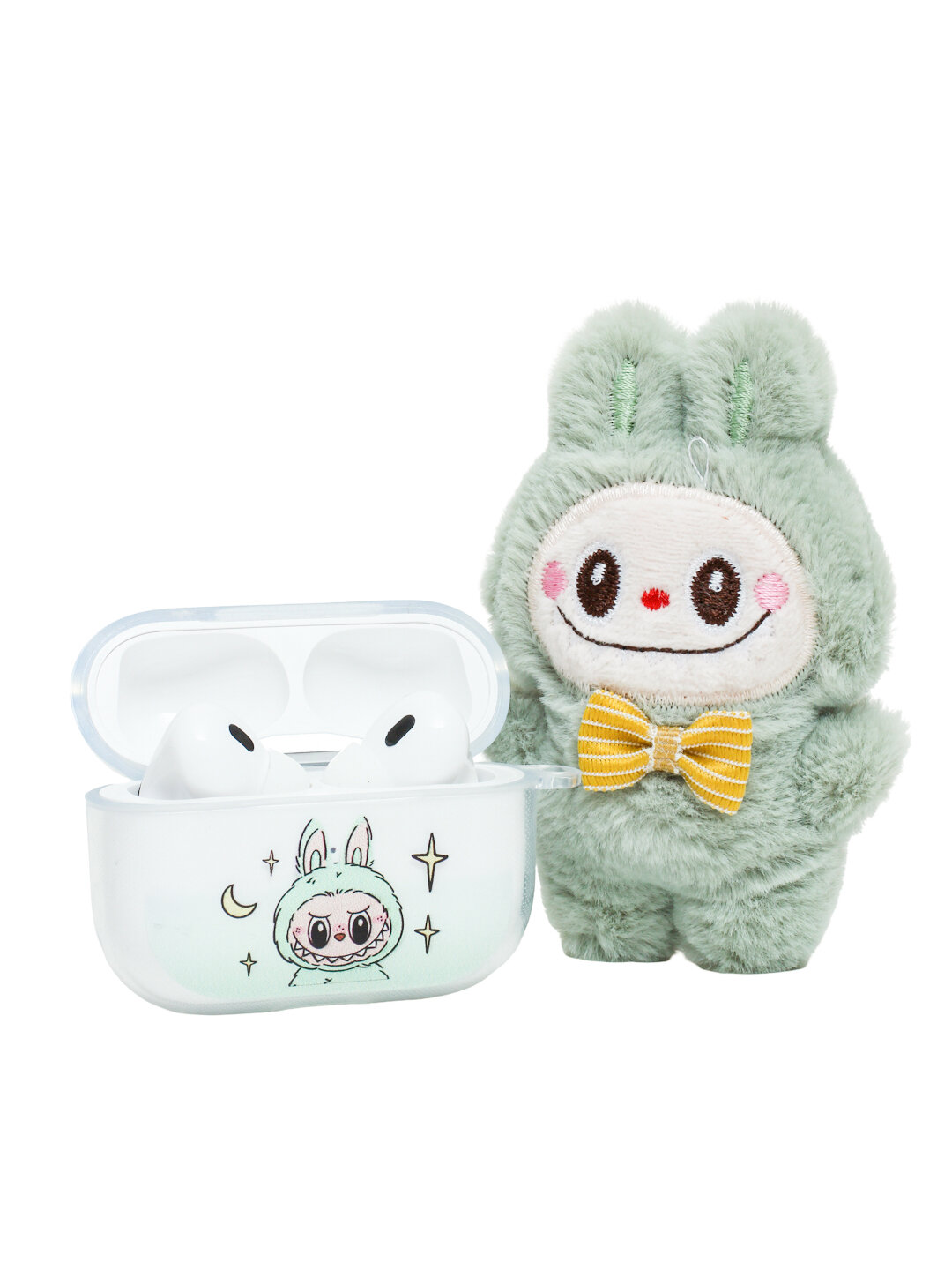 Набор наушника в стиле Лабубу для подростков и молодёжи в совремменном стиле — фото 1