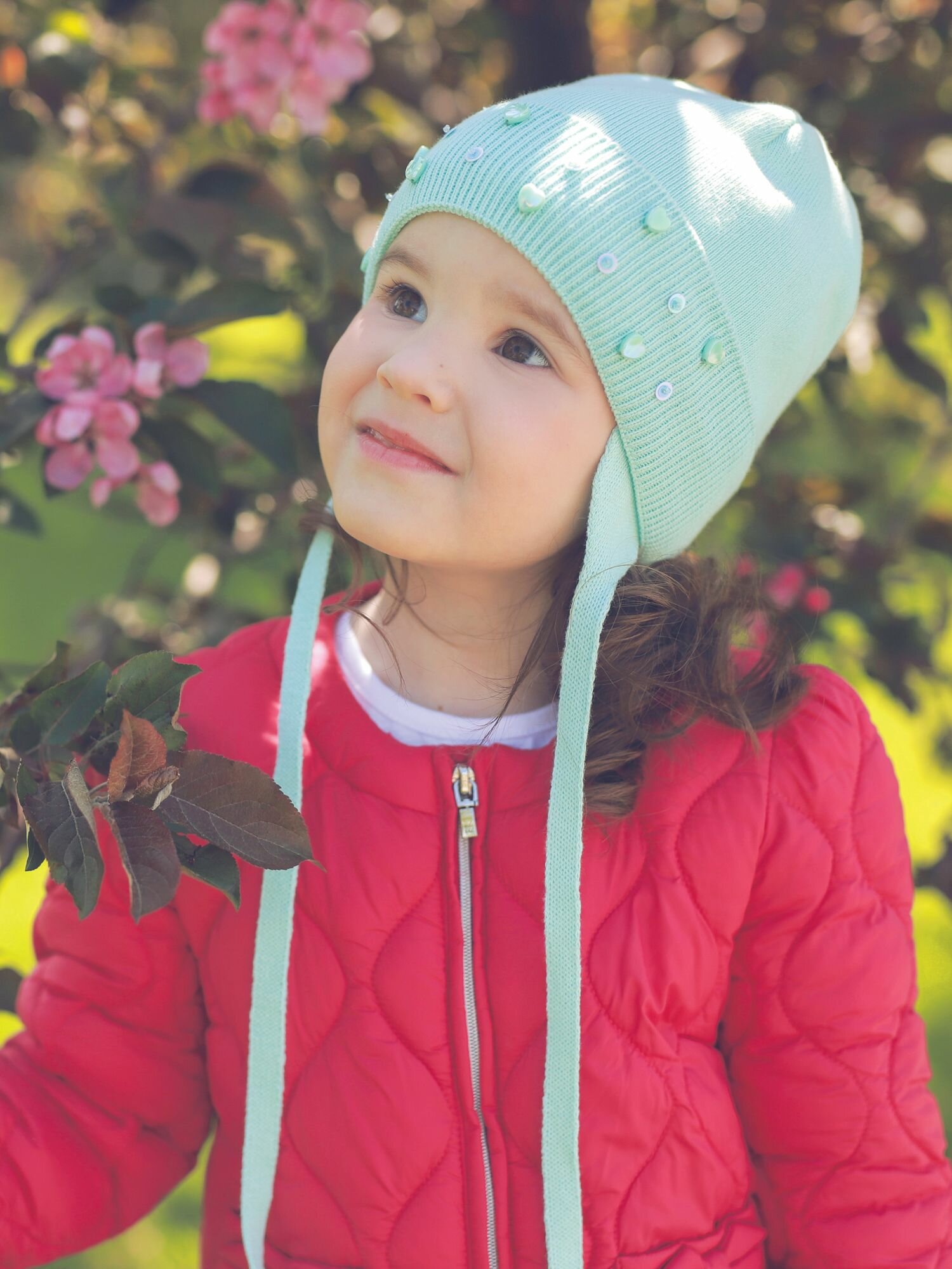 Шапка-бини Андерсен Весна-лето 2024 для девочек, размер 46-48, мятный — фото 1