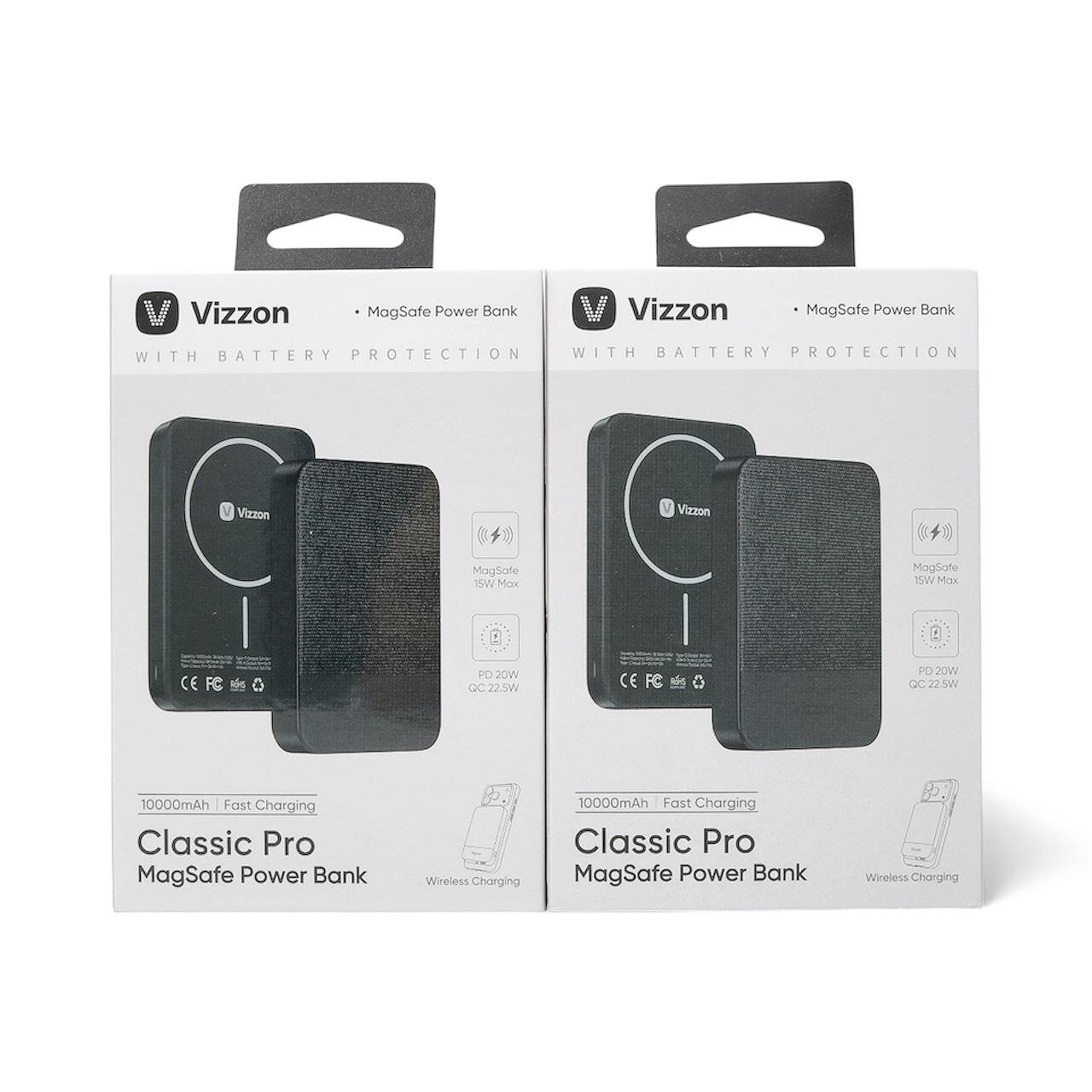 Внешний аккумулятор Vizzon "Classic Pro", 10 000 мАч, MagSafe, черный.