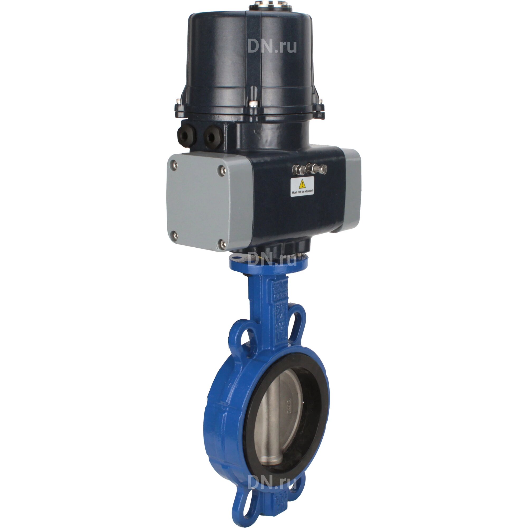 Затвор дисковый поворотный DN.ru WCB-316L-EPDM Ду80 Ру16 межфланцевый, корпус - углеродистая сталь WCB, диск - нержавеющая сталь 316L, уплотнение - EPDM, с электроприводом четвертьоборотным DN. ru ЭПВП-005 220В с пружинным возвратом