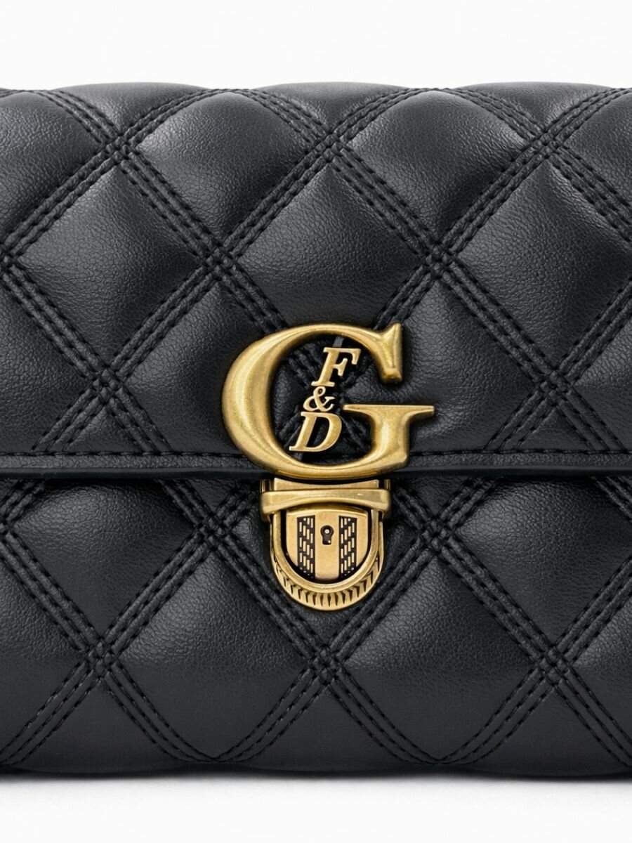 Сумка кросс-боди HAIR COLLECTION, фактура стеганая, черный — фото 1