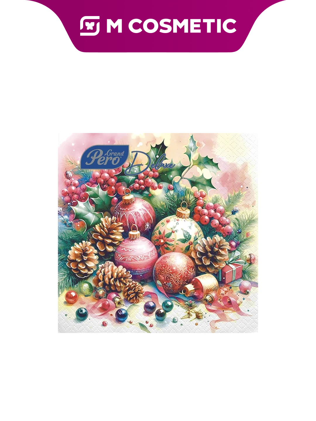 Бумажные салфетки GRAND PERO «Этюд», 20 шт, мягкие и прочные, подходят для сервировки стола и ежедневного использования.