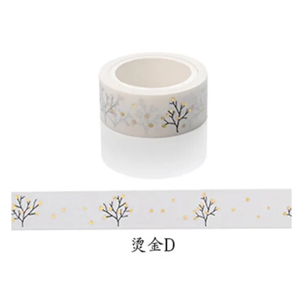 Лента Washi с рисунком деревьев, Цвет: D, 15 мм * 5 м