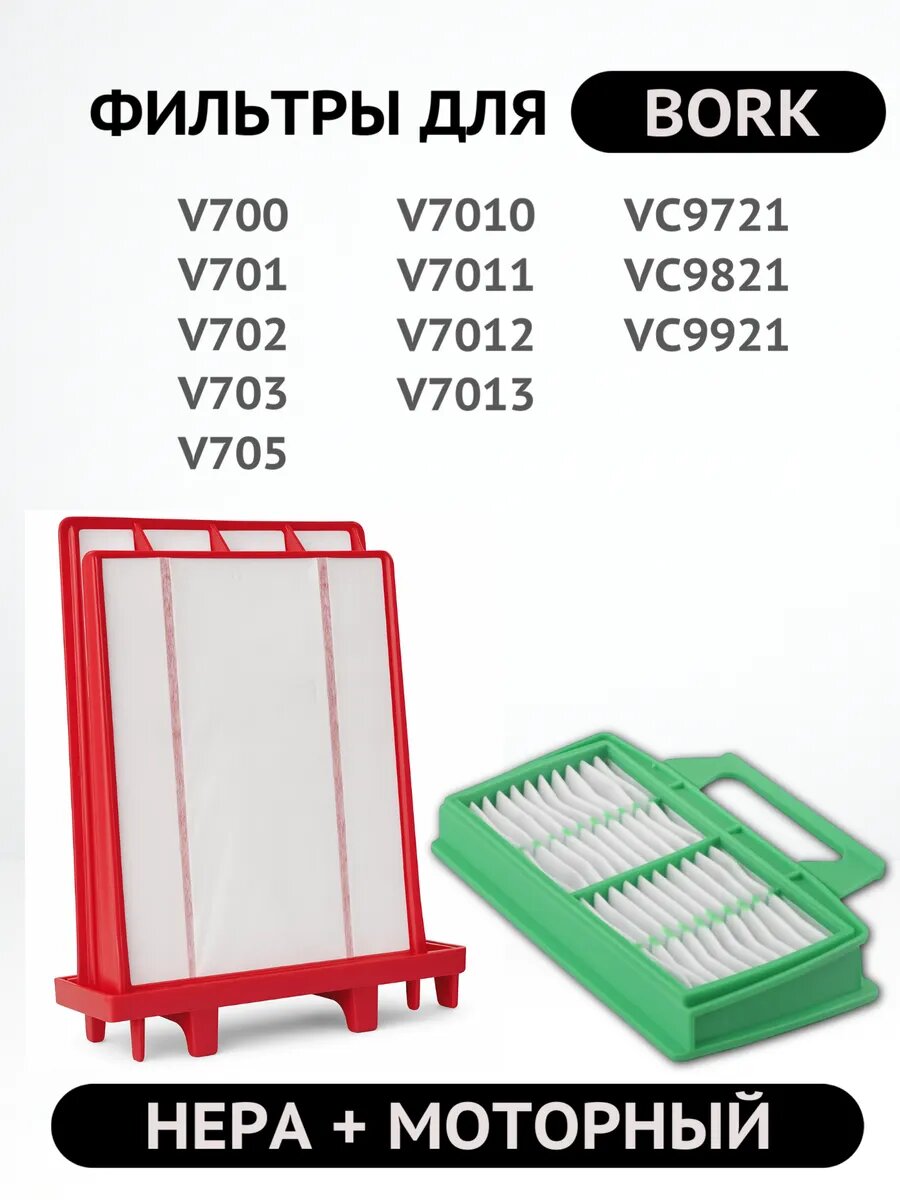 Набор фильтров для пылесоса Bork и Thomas BRUNER 2 штуки (MPVC-1021) — фото 1