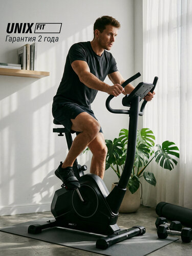 Изображение товара Велотренажер электромагнитный UNIX Fit BL-390E для дома, маховик 6 кг (10 кг инерционный вес), кардиотренажер