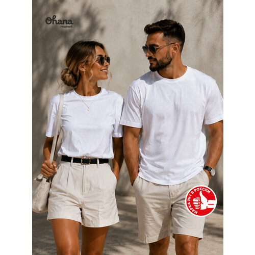 фото Футболка ohana market базовая, размер 54, белый