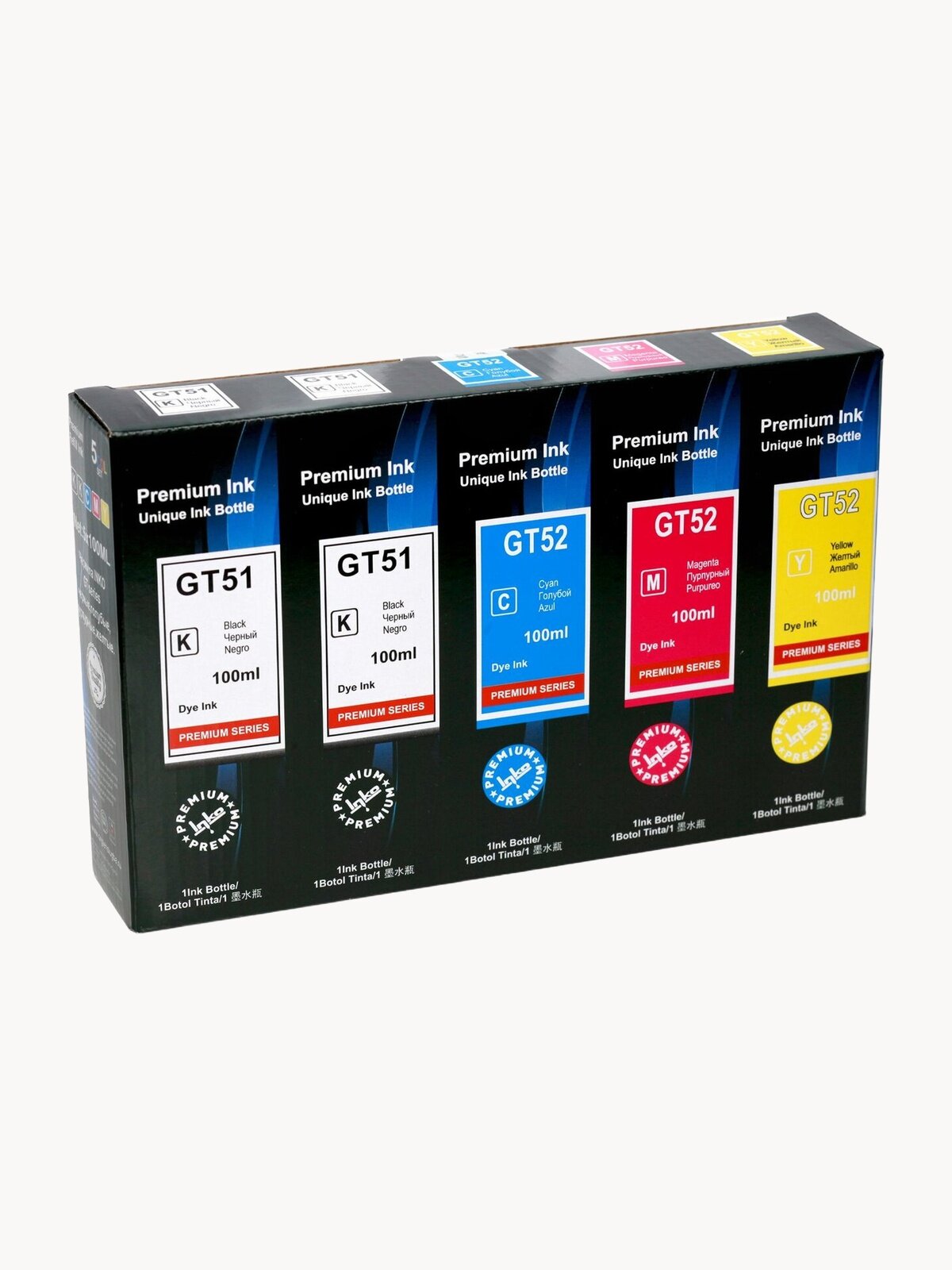 Чернила для HP GT51/GT52 комплект 5x100мл краска для принтеров DeskJet 5810 5820, Ink Tank 115 116 118 310 315 318 319, Wireless 410 415 418 419, Smart Tank 450 455 457 500 510 515 530 610 615