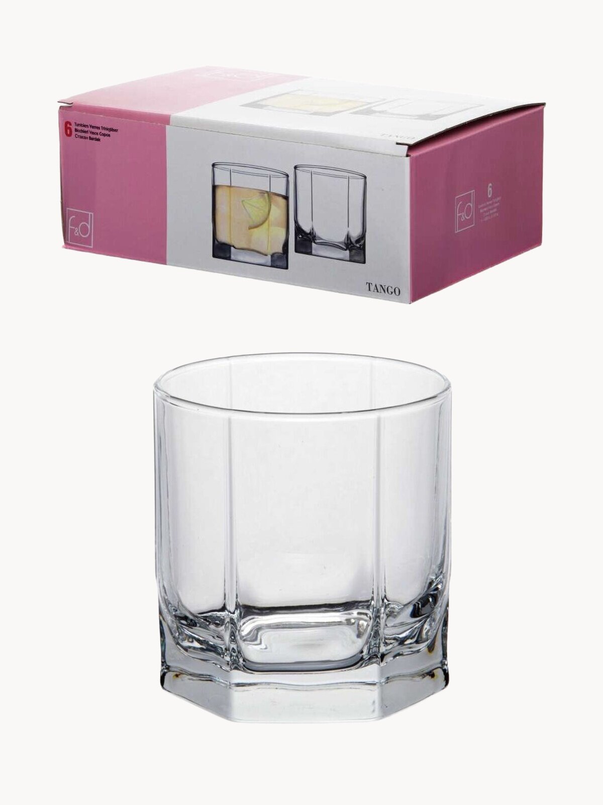 Набор стаканов F&D Tango, 250 мл, стекло, 6 шт, подарочная упаковка.