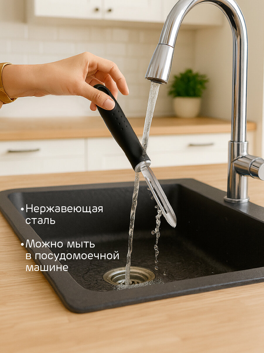 Картинки Овощечистка Tramontina Utilita 25627/100, вертикальная/ нож для чистки овощей и фруктов/ нож-пиллер