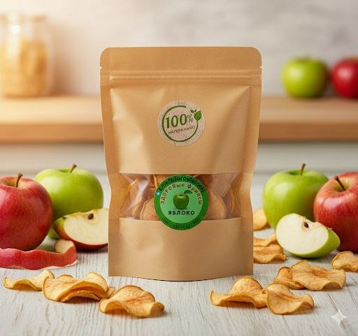 Фрипсы YUMMIUZ, чипсы из натурального сушеного яблока, без сахара, 30 г