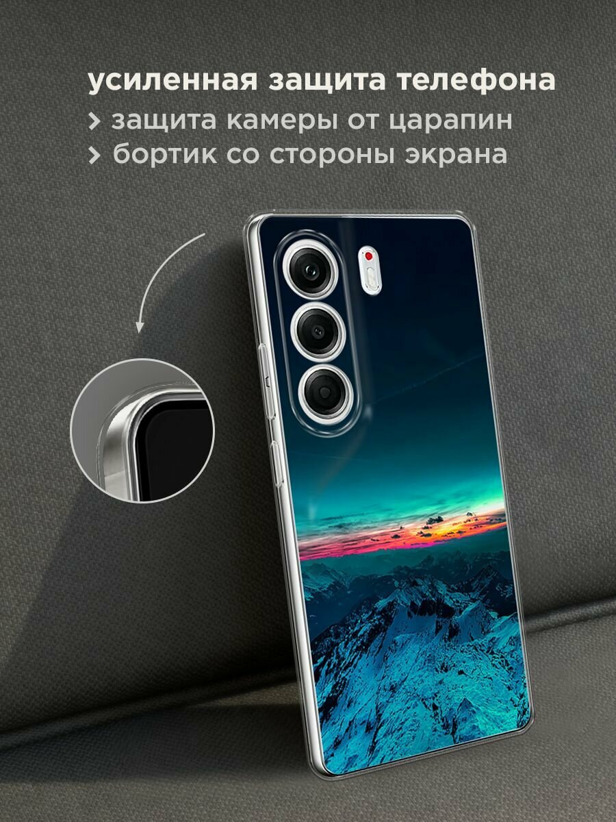 Чехол на Tecno Camon 40 Pro 5G / Текно Камон 40 Про 5G с принтом "Закат в горах" — фото 1