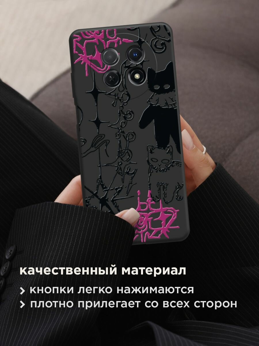 Чехол на Huawei Nova Y91 / Хуавей Нова Y91 с принтом "Готические котики 2" — фото 1