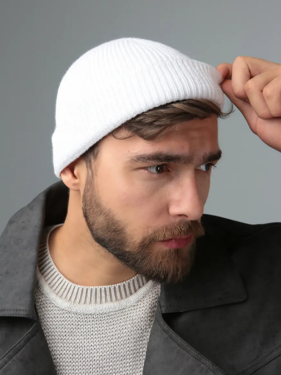 Шапка-бини 8 для взрослых и детей, размер 56, белый — фото 1