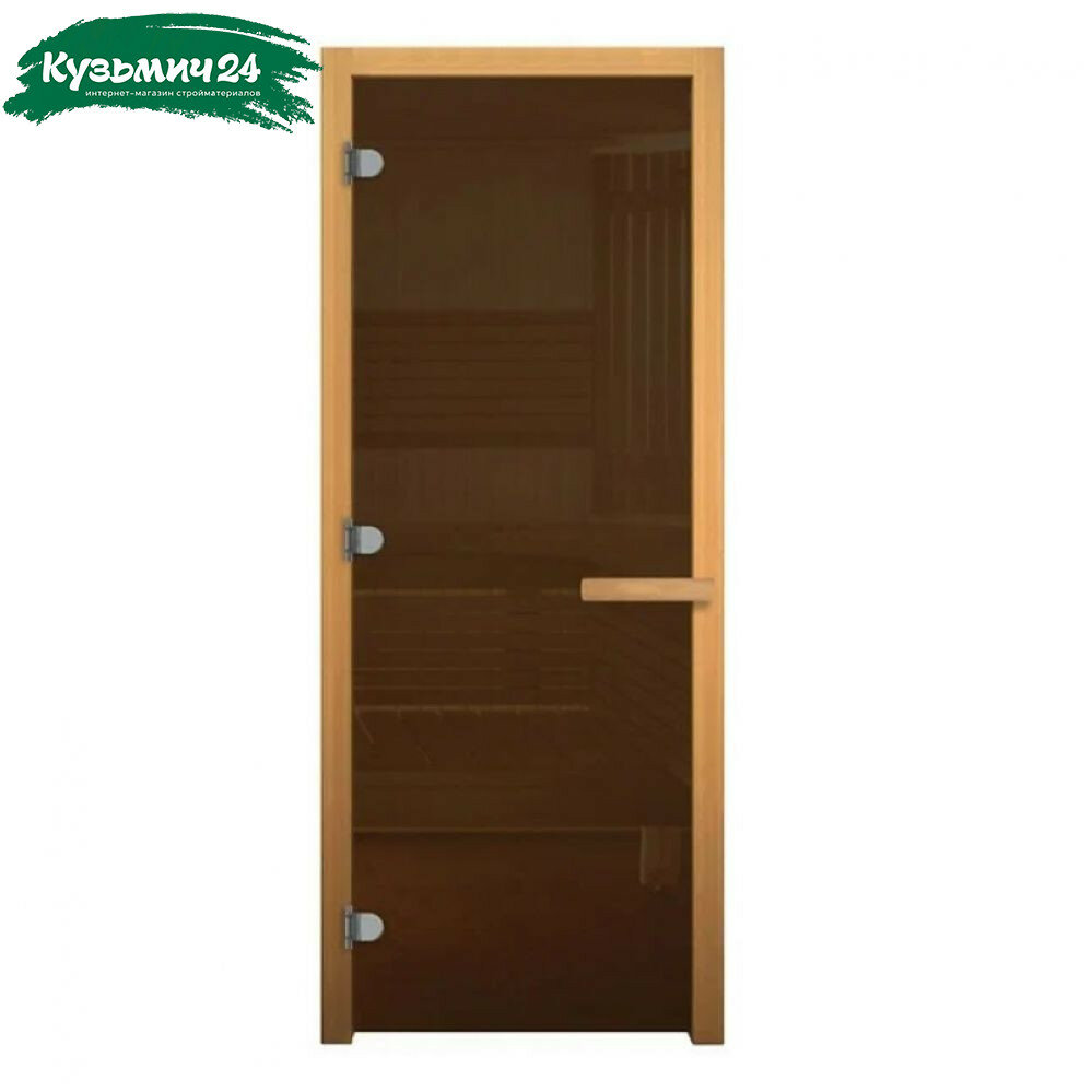 Дверь Везувий Бронза матовая 1900х700 мм стекло 6 мм 2 петли коробка осина