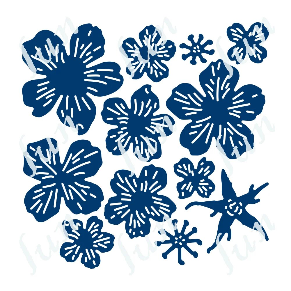 Металлические Вырубные штампы в форме цветка бриллиантов для скрапбукинга украшения шаблон для тиснения сделай сам вырубки поздравительных открыток ручной работы Темно-синий