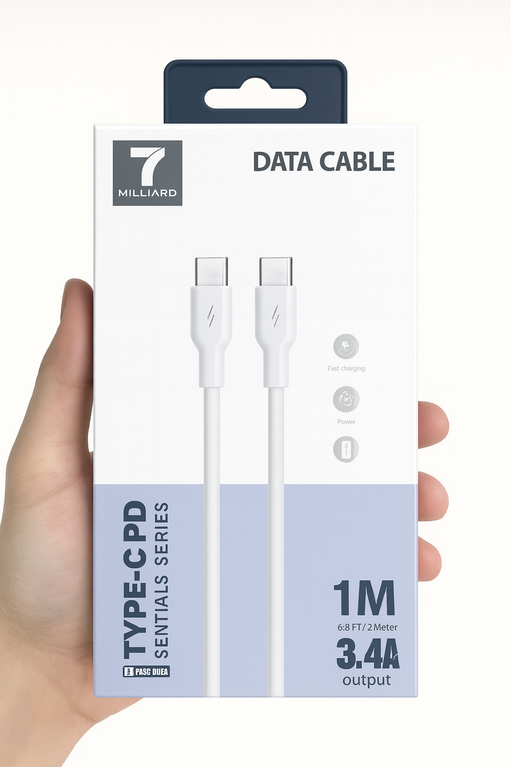 Кабель передачи данных 7 Billion Type-C – Type-C PD – длина 1 м, кабель для быстрой зарядки 3,4 А — фото 1