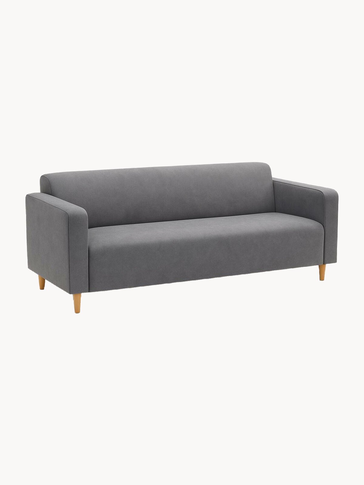 Диван Moleco "Томи", для офиса, цвет серый графит, велюр, 180x78x75 см, для 3 человек