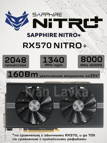 Изображение товара Видеокарта AMD Radeon RX 570 Sapphire NITRO+