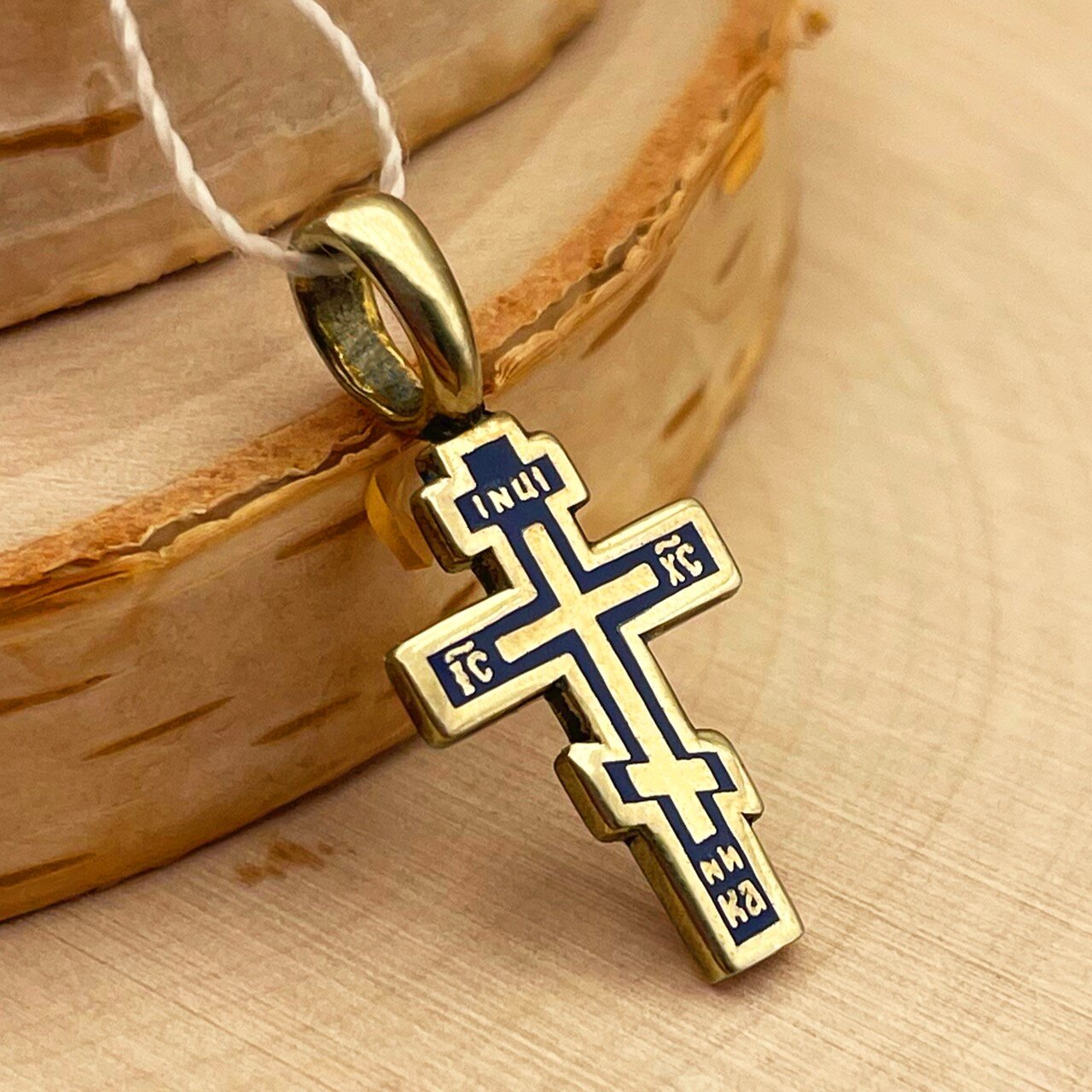 Крестик, серебро, 925 проба, оксидирование, золочение, чернение, эмаль