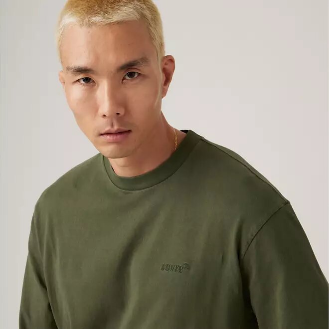 Лонгслив Levi's, размер S, , зеленый, — фото 1