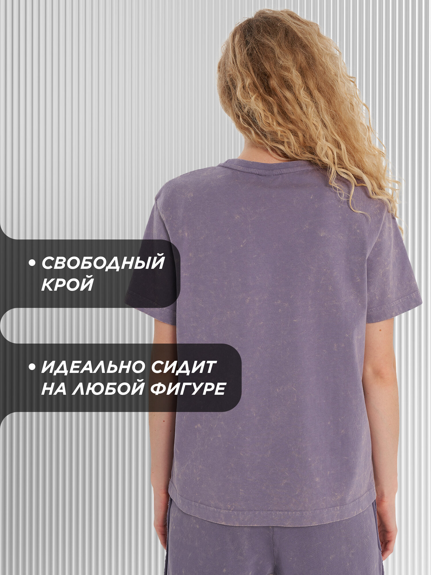 Футболка Kappa, размер 46-48, фиолетовый — фото 1