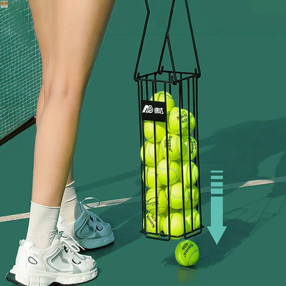 Корзина для теннисных мячей "WAICAI", черная, для взрослых и детей