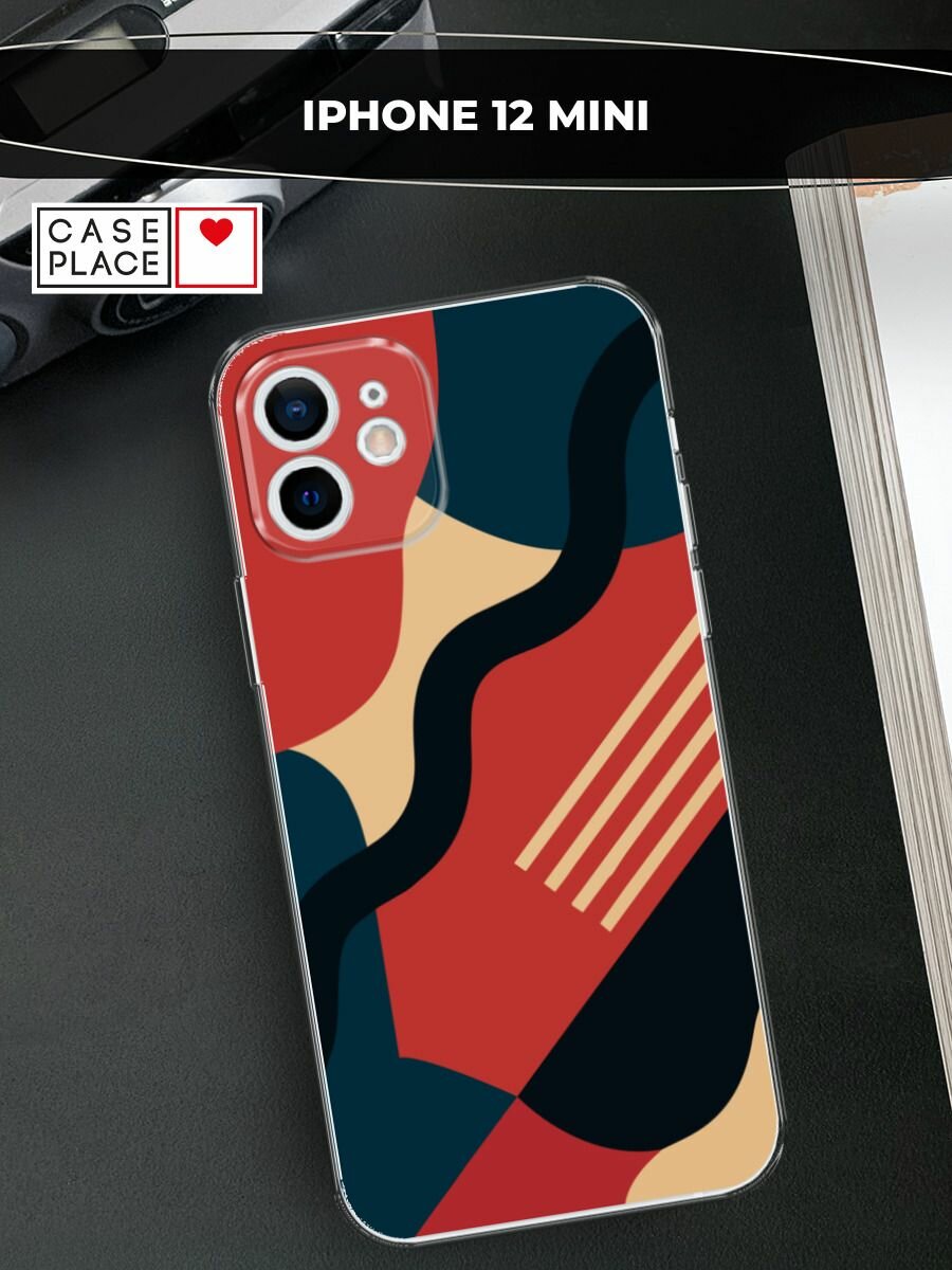 Чехол на Apple iPhone 12 mini / Айфон 12 Мини с принтом Абстрактные линии