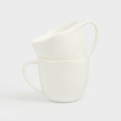 Кружка Kuchenland, 350 мл, 2 шт, фарфор F, белая, Изгибы, Galeon